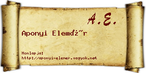 Aponyi Elemér névjegykártya
