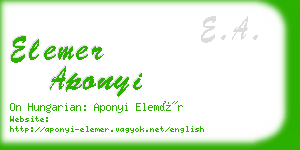 elemer aponyi business card